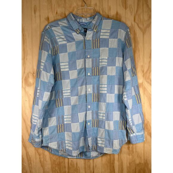 Chaps Y2K Vintage Plaid Patchwork Button Down Shirt Men’s Large Long Sleeve - Picture 5 of 6